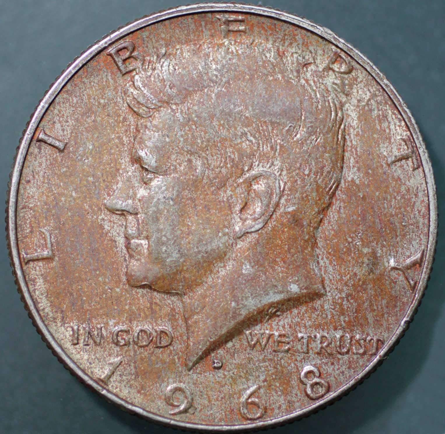 1968-Kennedy-Half-Dollar-Partial-Cladding-Error